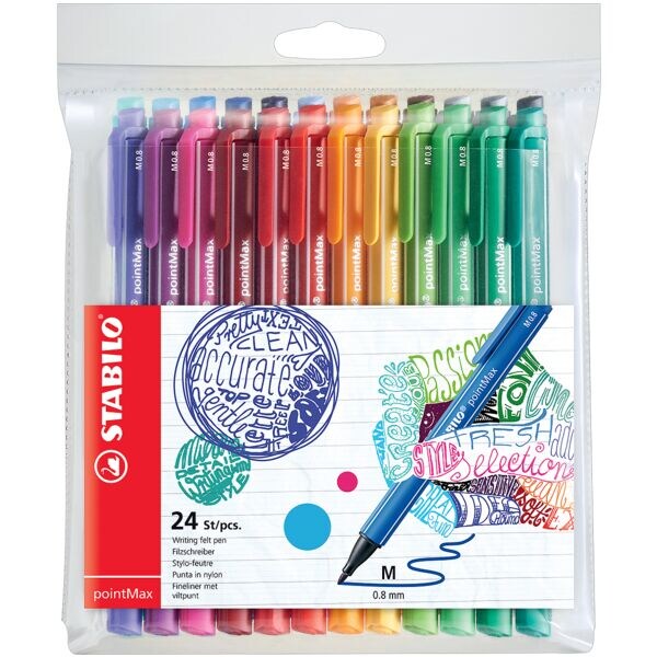 Etui met 24 viltstiften »pointMax«