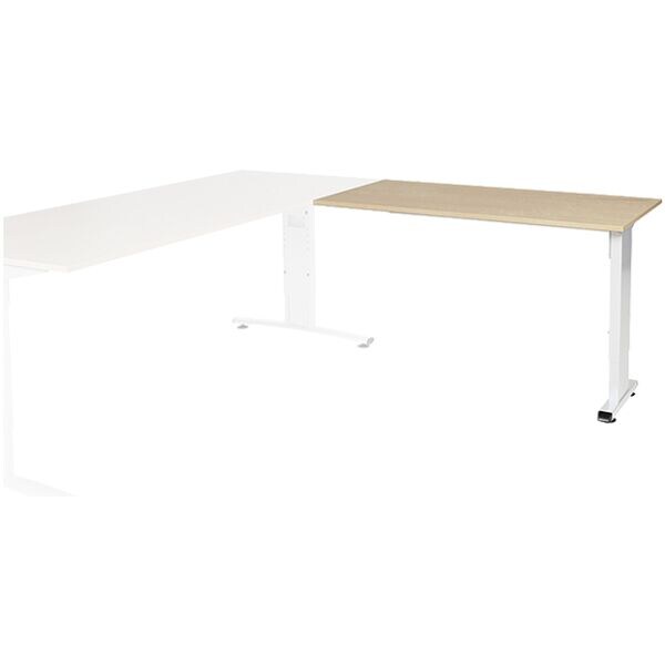 Bijzettafel 120 cm L-poot wit