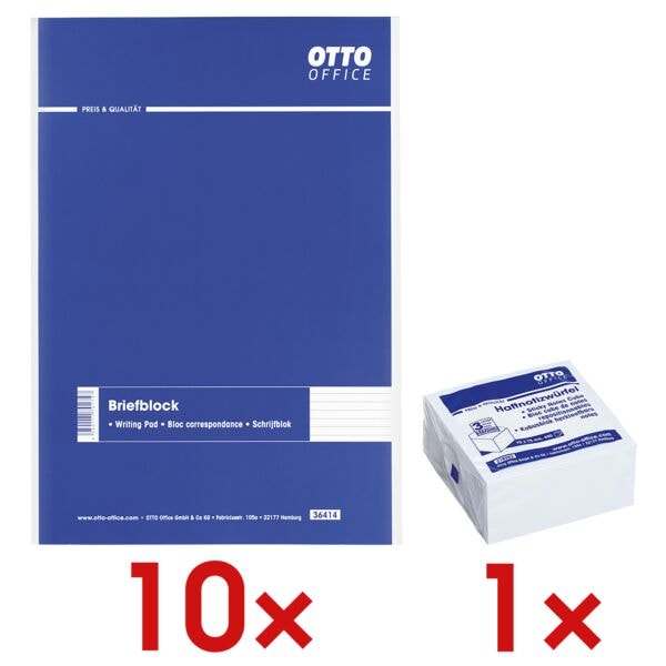 10 schrijfblokken incl. 1 kubus herkleefbare notes