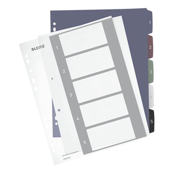 Met de pc beschrijfbare tabbladen »Style 1235«, getallen 1 - 5