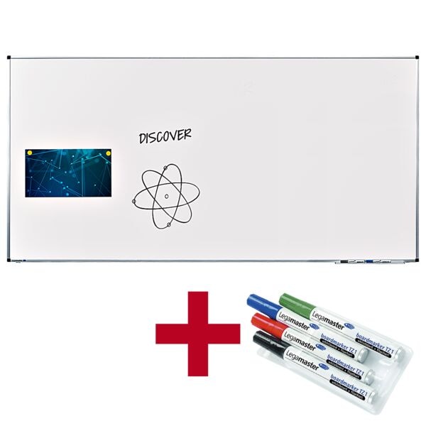 Actie: whiteboard »PREMIUM« 7-P102056 gelakt, 180 x 90 cm + GRATIS 4 boardmarker