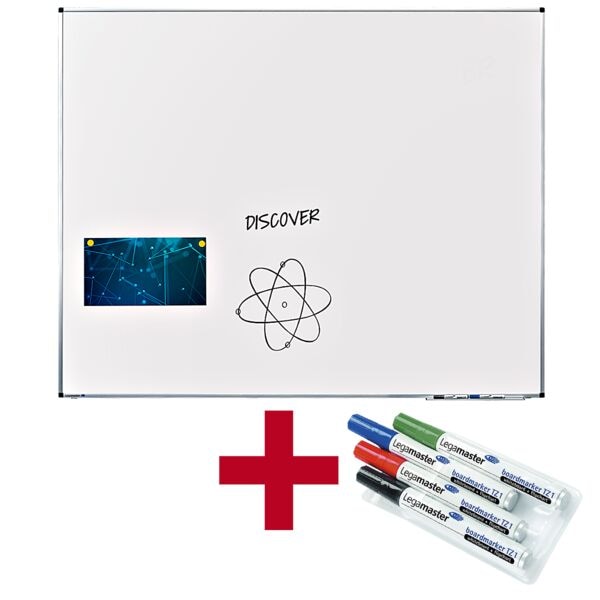 Actie: whiteboard »PREMIUM« 7-P102073 gelakt, 150 x 120 cm + GRATIS 4 boardmarke