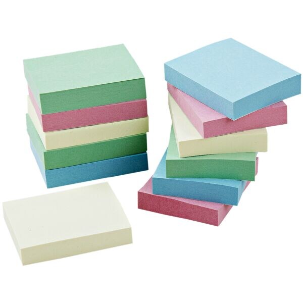 Blok herkleefbare notes »Recycling Notes kleurenmix« 50 x 40 mm, 12 stuks
