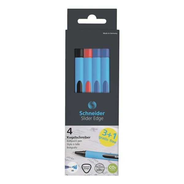 Pak met 3 + 1 »Slider Edge XB« 152271 zwart, rood, blauw