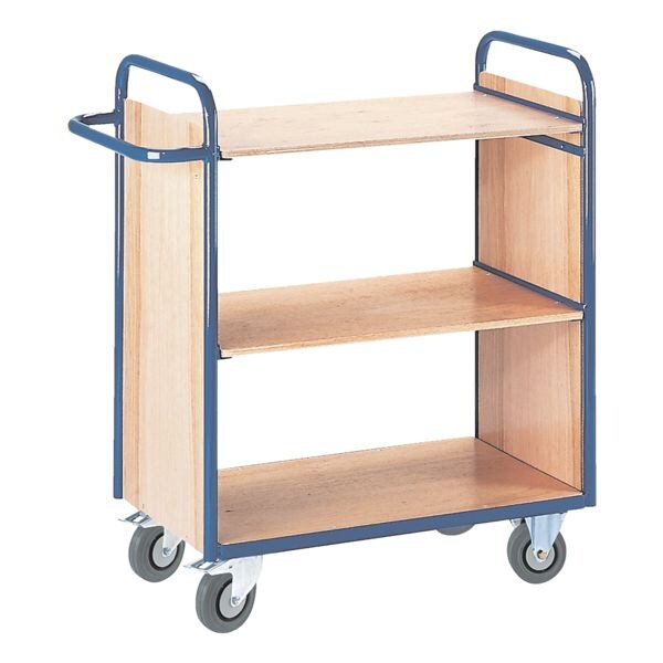 Etagewagen met 2 wanden 100x50 cm houten laadvlak