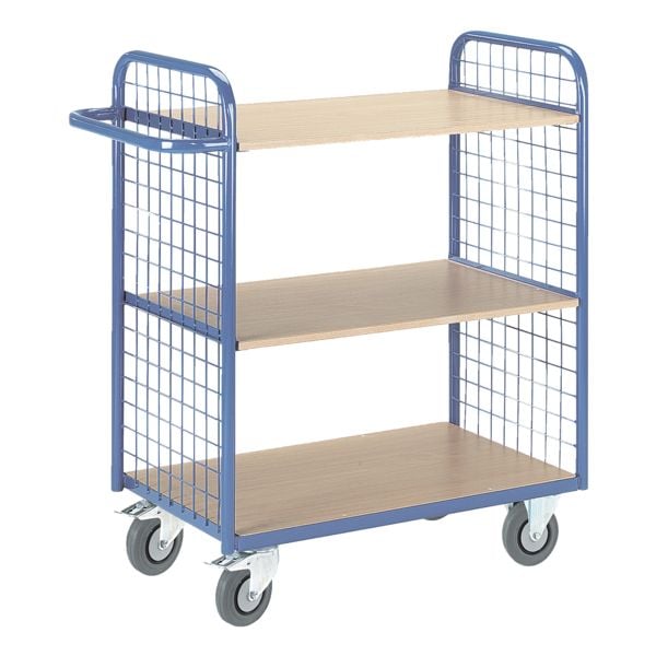 Etagewagen met 2 roostermuren 80x50 cm houten laadvlak