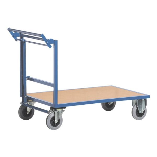Laadkarretje met dodemansrem 120x80 cm houten laadvlak