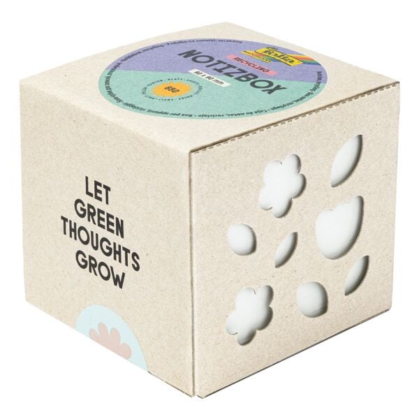 Recycling memo-box met 650 notitieblokken 90x90mm