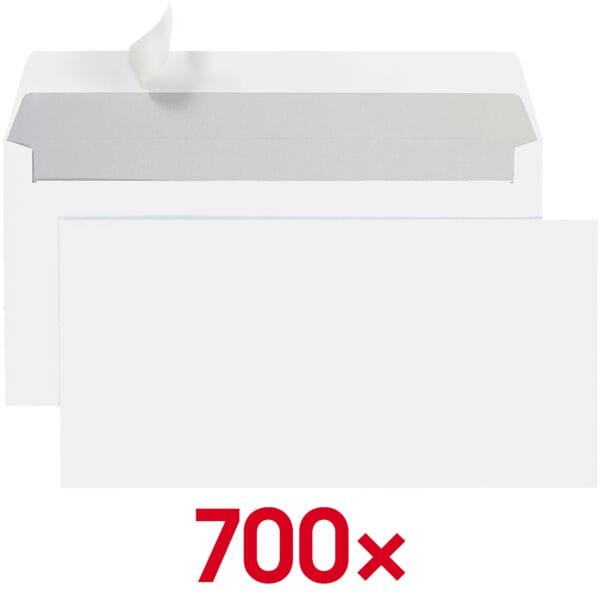 Enveloppen »Umschlagbox« DL+ zonder venster met kleefstrip - 700 stuks