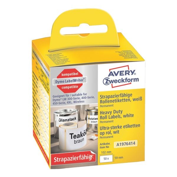 A1976414 sterke etiketten op rol (59 x 102 mm, wit, 100% compatibel met Dymo&reg; La