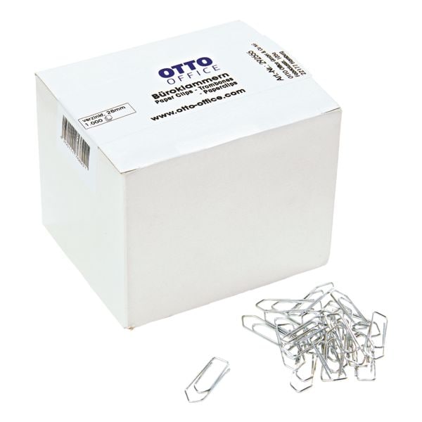 Paperclips 26mm, zilverkleur, 1000 stuks