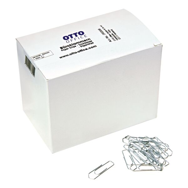 Paperclips 30-32mm, zilverkleur, 1000 stuks