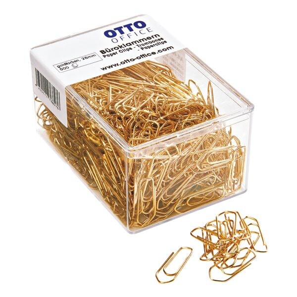 Paperclips 26mm, goudkleur, 500 stuks