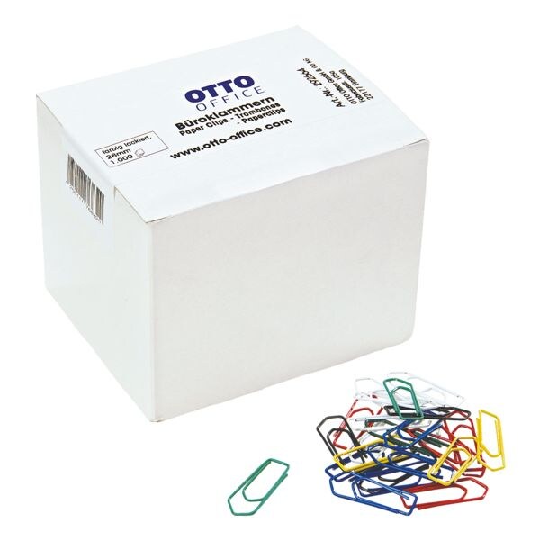 Paperclips 26mm, meer kleuren, 1000 stuks