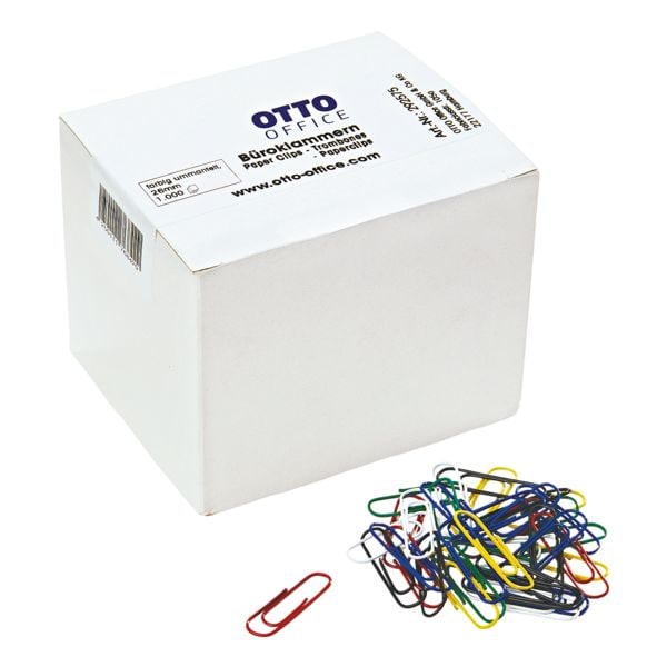 Paperclips 26 mm, meer kleuren, 1000 stuks