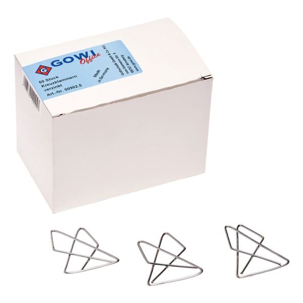 Vlinder paperclips 50 mm, zilverkleur, 50 stuks