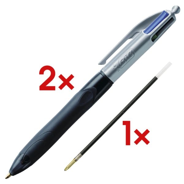 2x 4 kleuren balpen »4 Colours Grip Pro«, documentecht, incl. 1 pak (2 stuks) ba