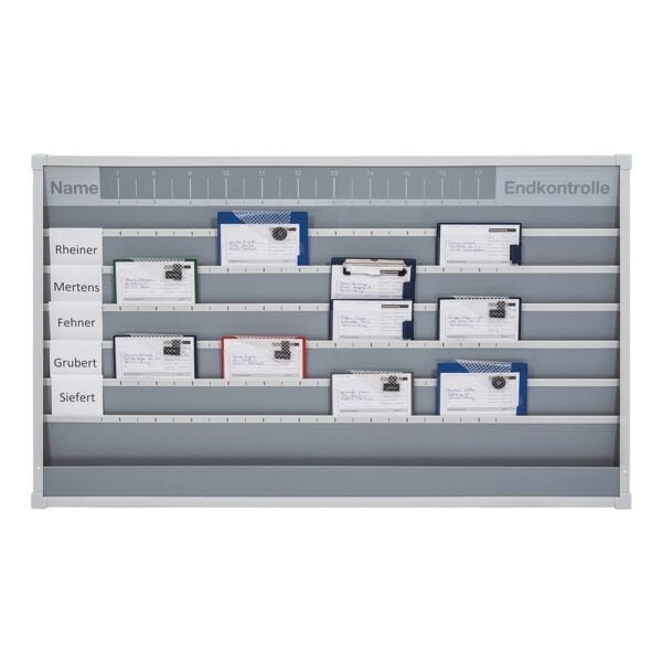 Werkplaats-planbord voor 6 medewerkers (A5 of 2/3 A4)