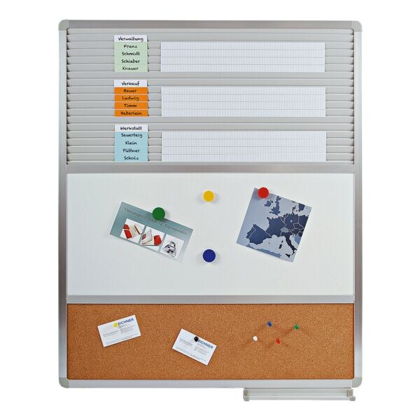 Multifunctioneel bord met insteeksysteem, whiteboard en prikbord 70,5 x 82 cm