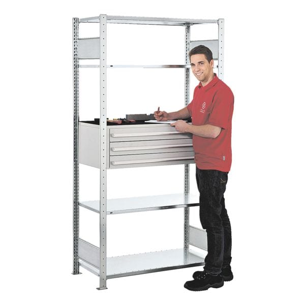 Open kast met laden