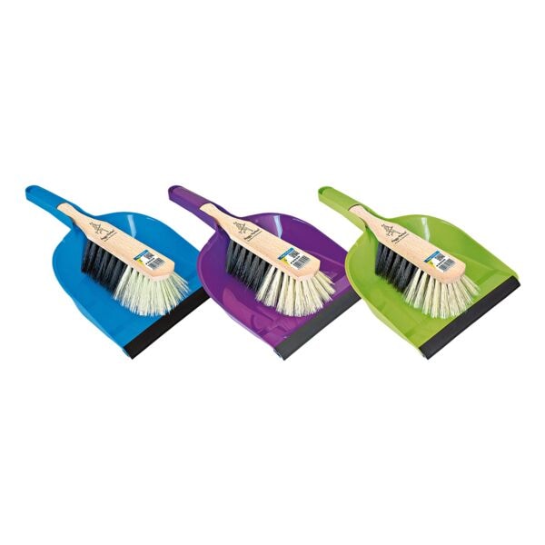 Stoffer en blik met houten greep