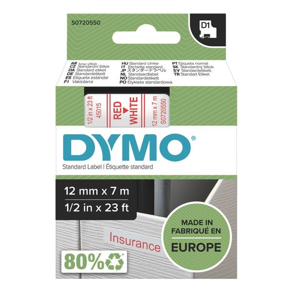 D1-labeltape 12 mm x 7 m