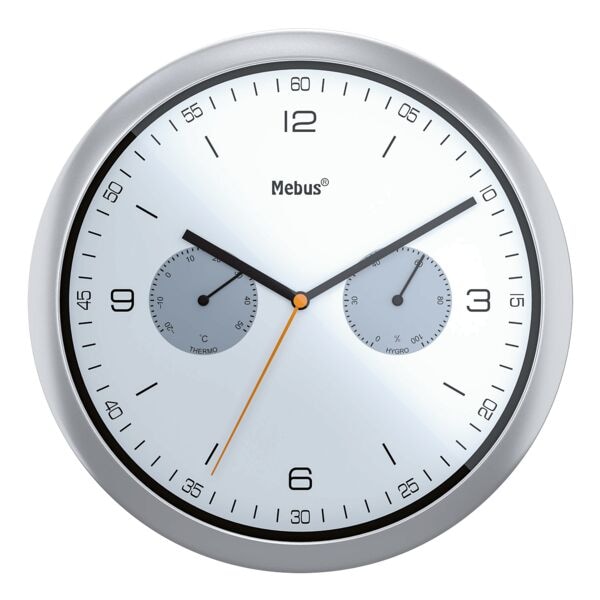 Kwarts wandklok met hygro- en thermometer 160102 Ø 26,5 cm