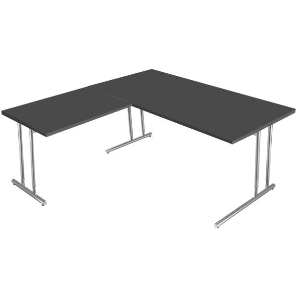Hoekbureau »Artline Transparent« 160 cm 90° hoek hoogte verstelbaar