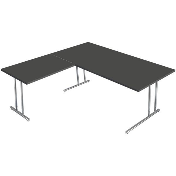 Hoekbureau »Artline Transparent« 200 cm 90° hoek hoogte verstelbaar