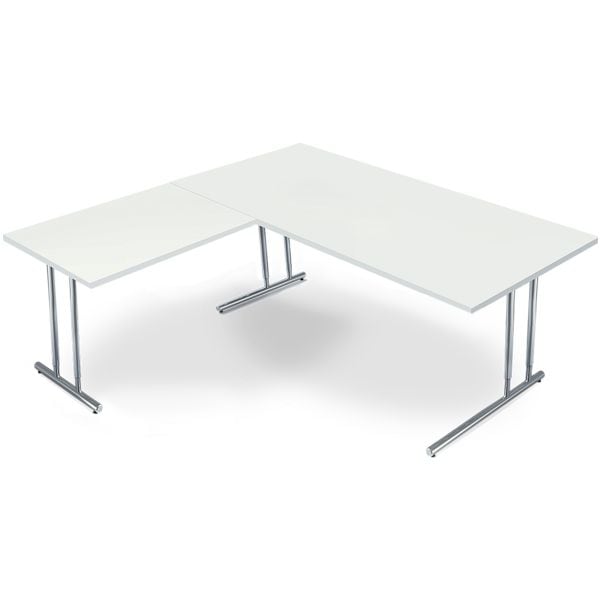 Hoekbureau »Artline Transparent« 200 cm 90° hoek hoogte verstelbaar
