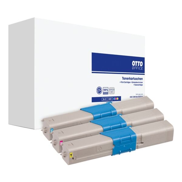 Set van 3 toners vervangt Oki »44973535 / 44973534 / 44973533«
