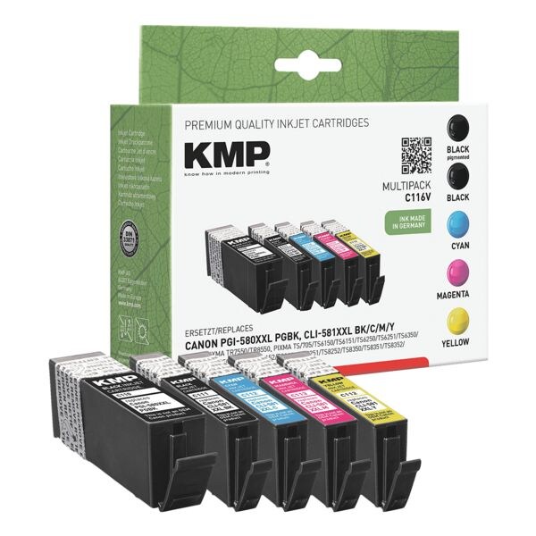 Inktpatronenset vervangt Canon »PGI-580XXLPGBK/CLI-581XXLBK/C/M/M/Y«