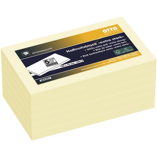 Blok herkleefbare notes »extra sterk« 125 x 75 mm, 6 stuks