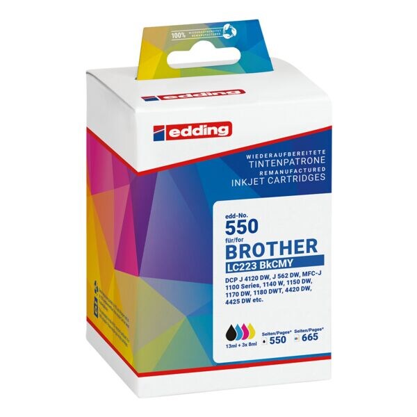 Set inktpatronen vervangt Brother »LC223BK/C/M/Y«