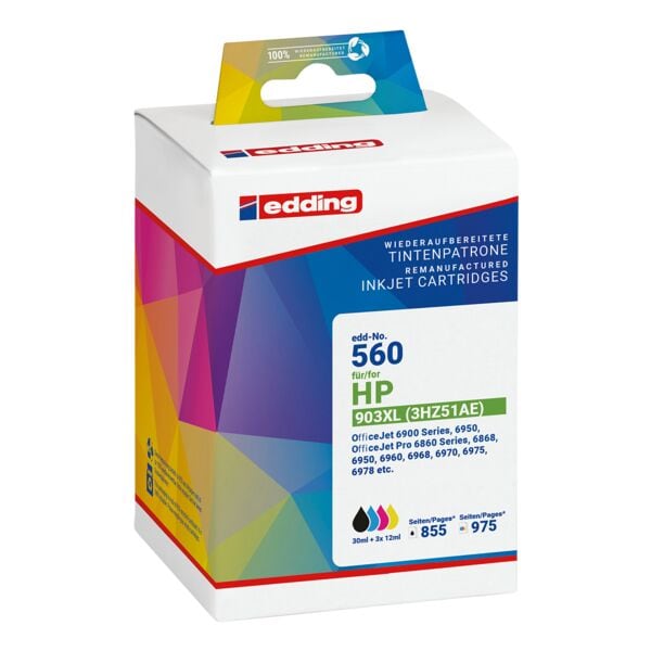 Set inktpatronen vervangt Hewlett Packard »903 XL BK/C/M/Y«
