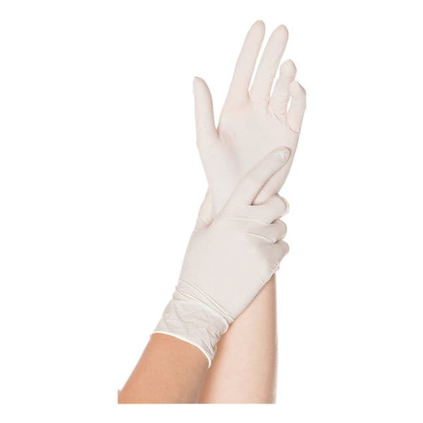 100 latex wegwerphandschoenen S wit, gepoederd