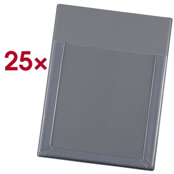 25 zelfklevende hoezen voor schakelschema A6 staand met rekbare vouw