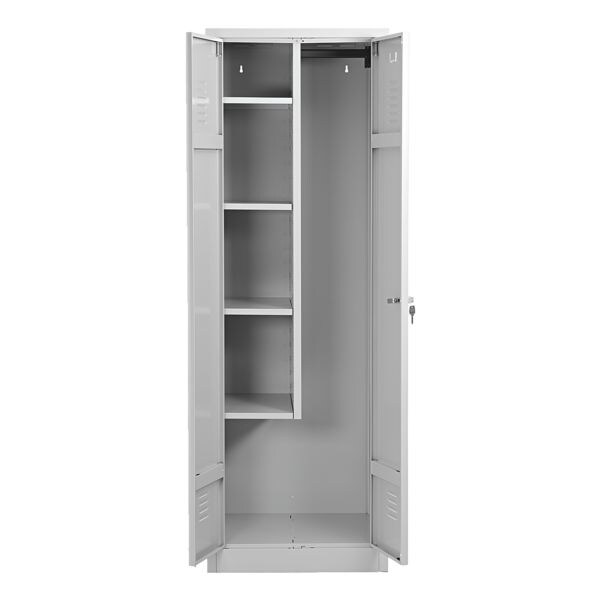 Schoonmaakmiddelenkast, staal, op sokkel, 60 x 180 cm