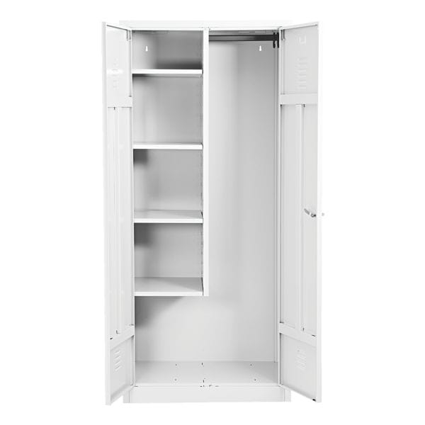 Schoonmaakmiddelenkast, staal, op sokkel, 80 x 180 cm