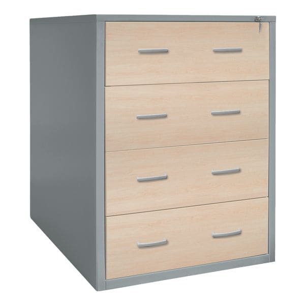 Hangmappenkast 4 lades 2 banen houten front