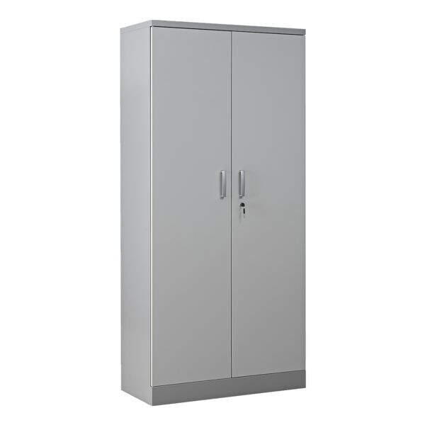 Stalen kast met vleugeldeuren in houtlook 92 x 195 cm body zilcer