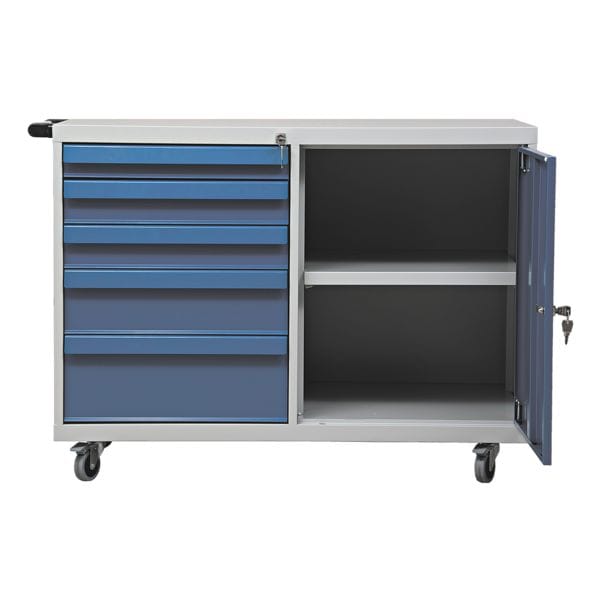Werkplaats trolley met vak met vleugeldeuren