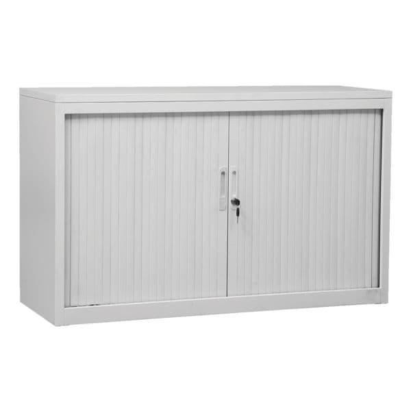 Kast met roldeuren 120 x 75 cm met houten blad