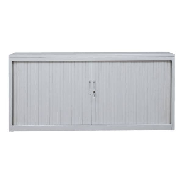 Kast met roldeuren 160 x 75 cm met houten blad