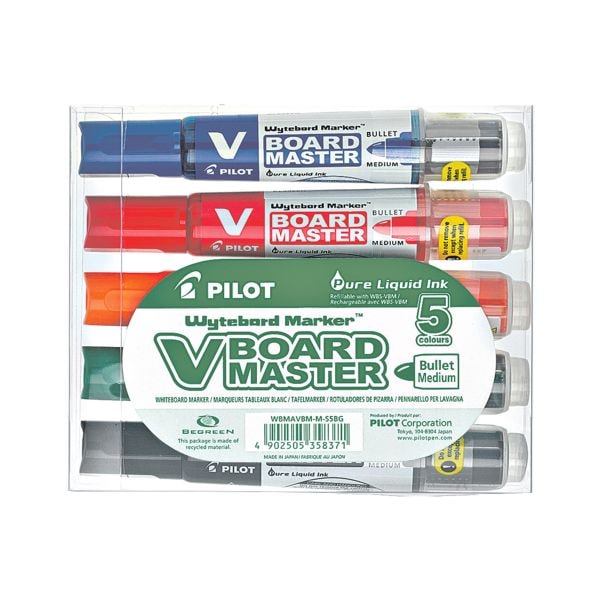 Pak met 5 whiteboard markers »V-Board Master« ronde punt