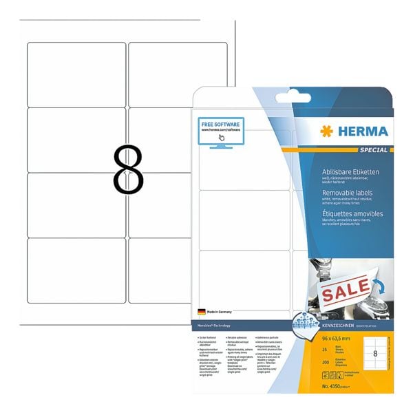 Pak met 250 verwijderbare etiketten