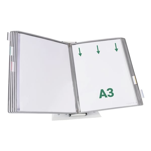 Tafelstandaard A3 met 10 zichtpanelen