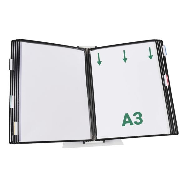 Tafelstandaard A3 met 10 zichtpanelen