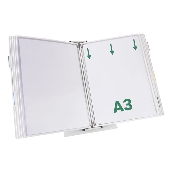 Tafelstandaard A3 met 10 zichtpanelen