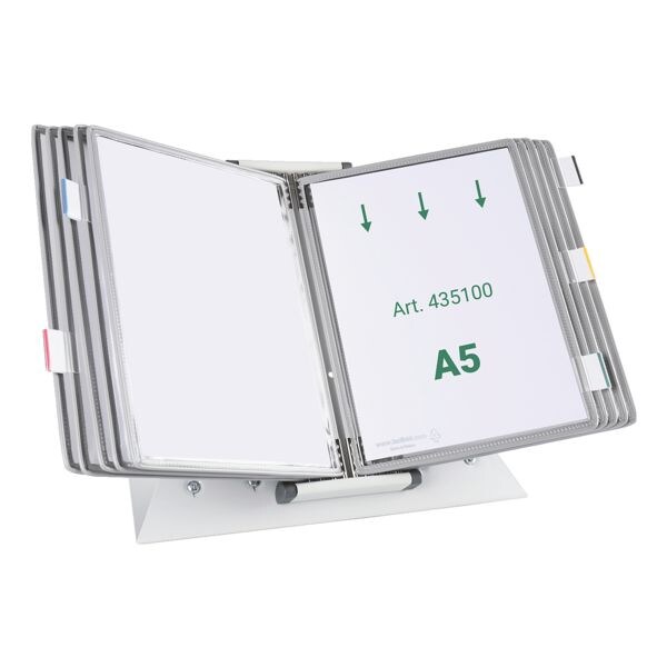 Tafelstandaard A5 met 10 zichtpanelen